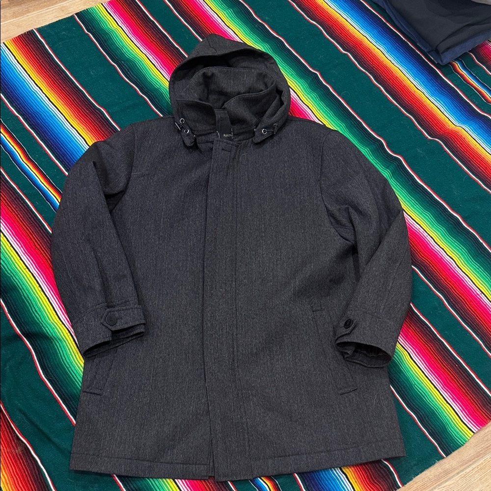 RAINFOREST Dark Gray Hooded Pea Coat